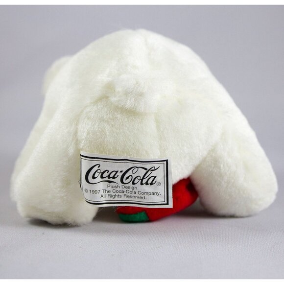 Coca Cola 1997 Polar Bear Plush Christmas Ornament Bow Tie Stocking Coke Bottle - Picture 5 of 5